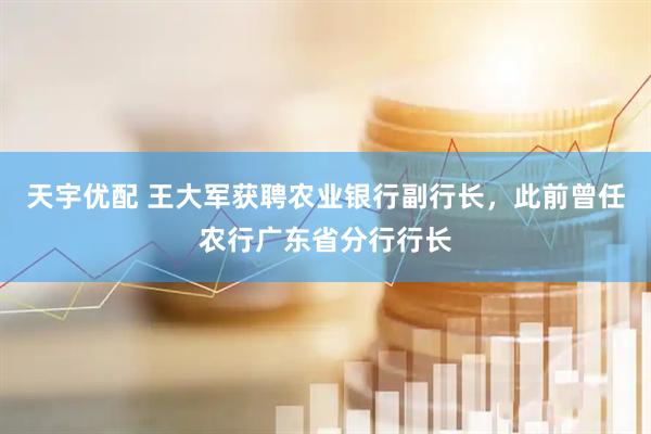 天宇优配 王大军获聘农业银行副行长，此前曾任农行广东省分行行长