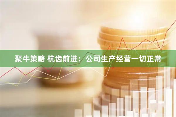 聚牛策略 杭齿前进：公司生产经营一切正常